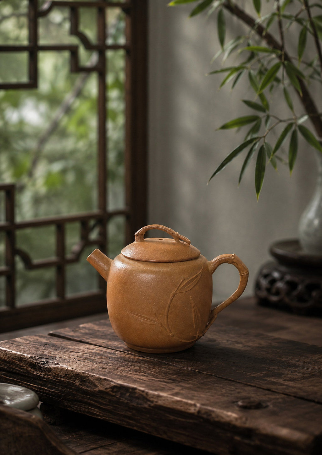 Yuan Zhu Yixing Zisha Teapot – Golden Duanni Clay, 80ml