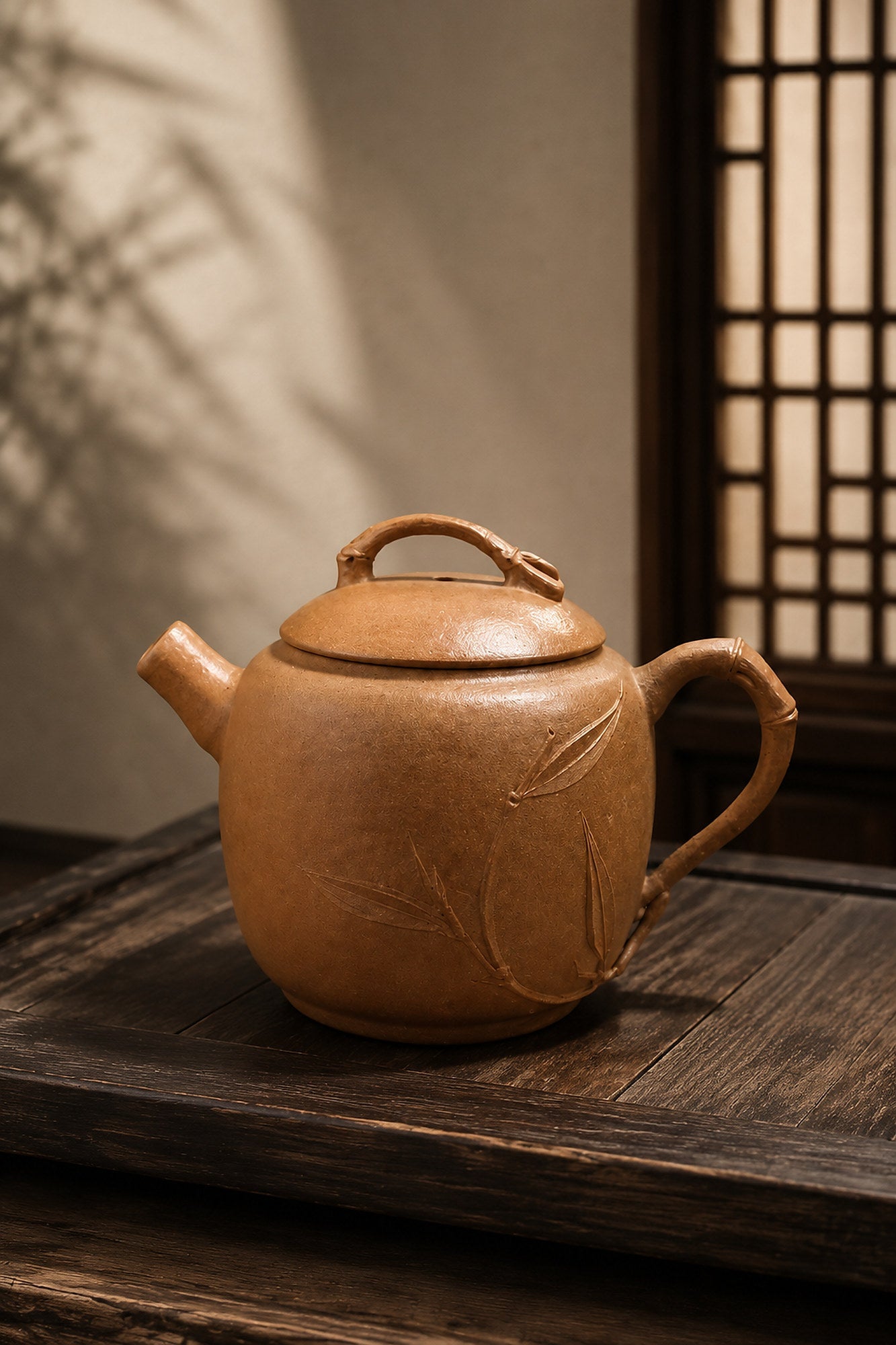 Yuan Zhu Yixing Zisha Teapot – Golden Duanni Clay, 80ml