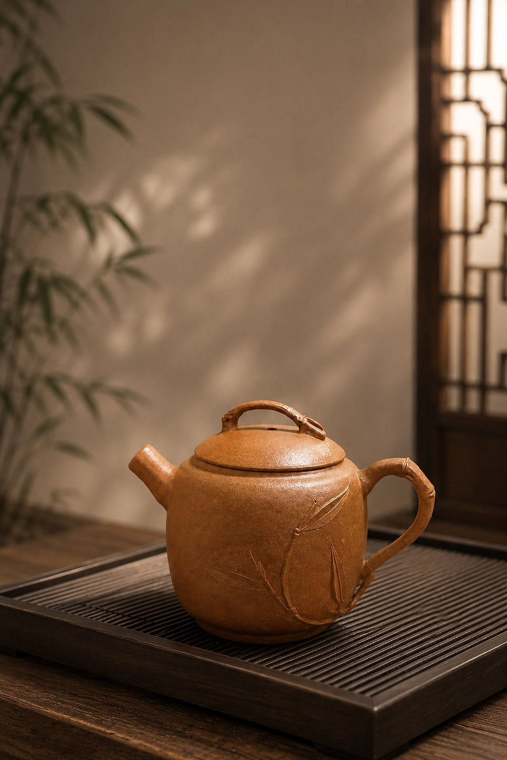 Yuan Zhu Yixing Zisha Teapot – Golden Duanni Clay, 80ml