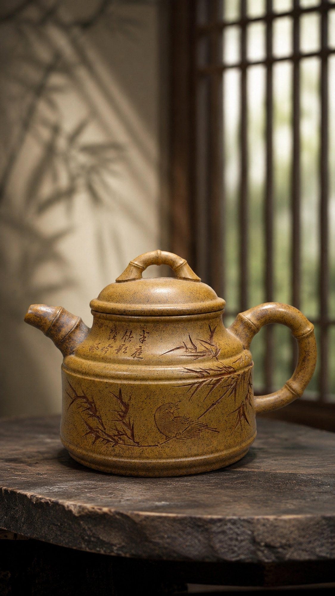 Zhu Ding Yixing Zisha Teapot – Golden Duanni Clay, 260ml