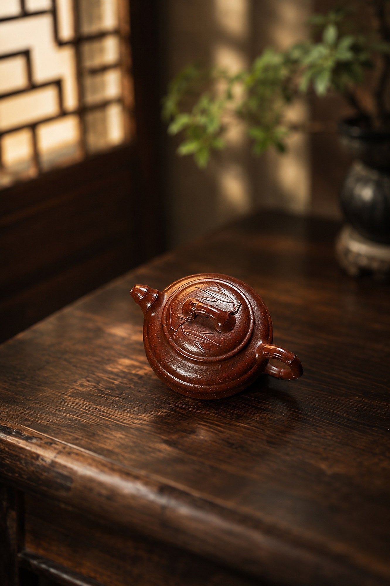 Shuang Xian Zhu Gu Yixing Zisha Teapot – Aged Zini Clay, 130ml