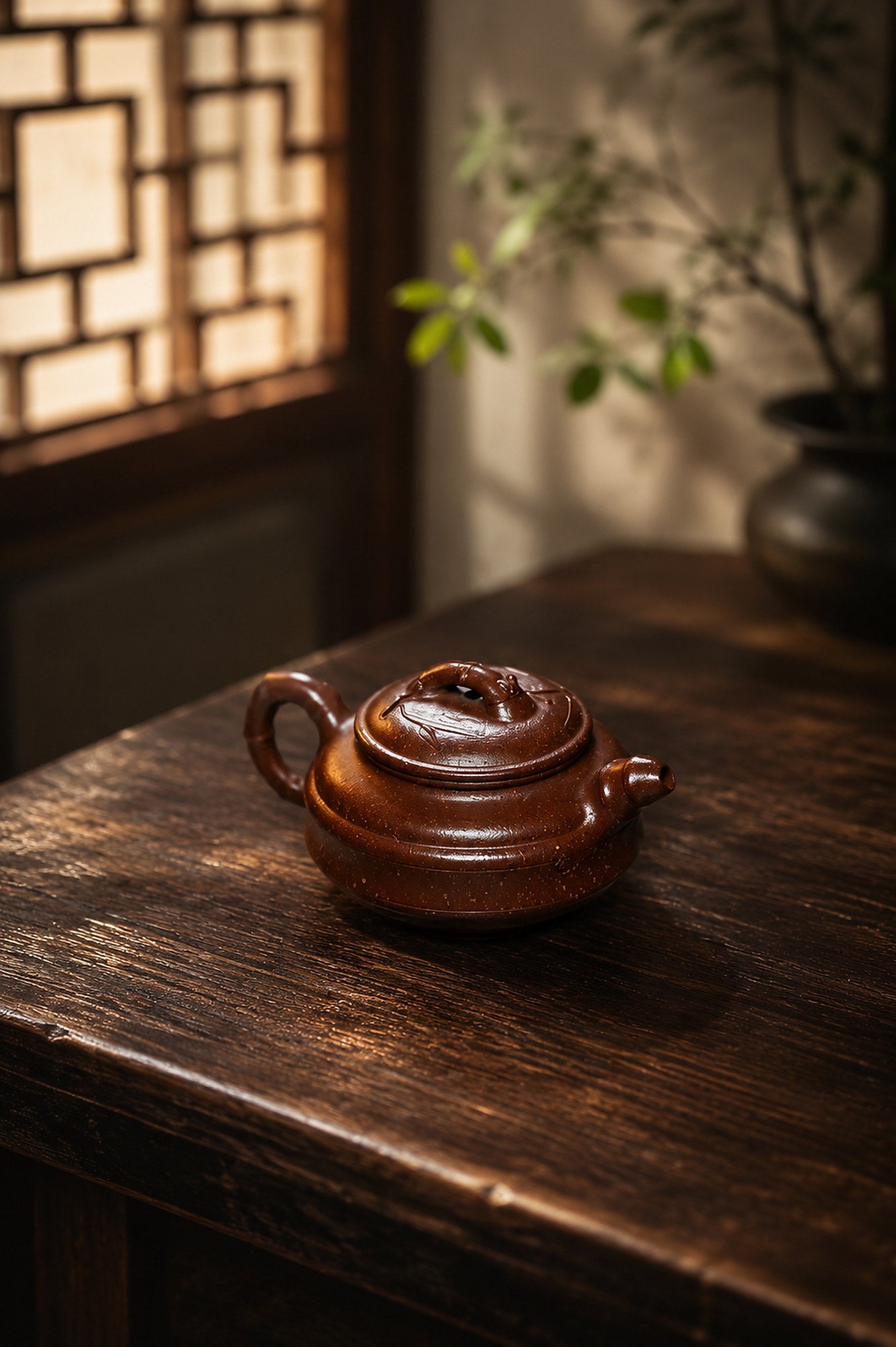 Shuang Xian Zhu Gu Yixing Zisha Teapot – Aged Zini Clay, 130ml